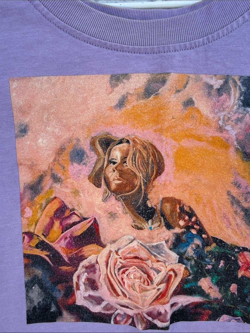 Girls' Lavender Graphic Cropped Tee